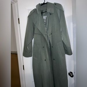 jacqueline ferrar size 6 green trench coat